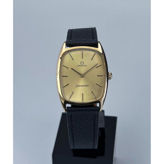 (SOLD!!) 29mm • Vintage Rare Omega Seamaster Yellow Gold Plated Tank cal.625